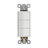 15 Amp 3-Gang Decorator Rocker Switch | 120V | Commercial Grade | Enerlites 62755