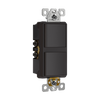 Elite Series dual single pole decorator light switch, 120/277V, in a sleek modern design for controlling two fixtures from a single location