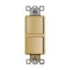 Elite Series dual single pole decorator light switch, 120/277V, in a sleek modern design for controlling two fixtures from a single location