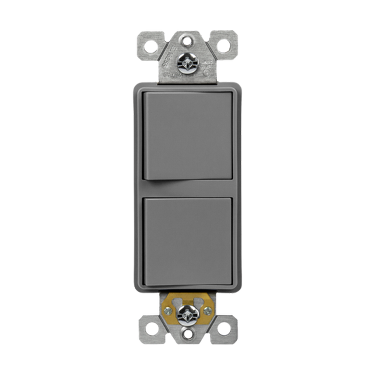 ENERLITES 62834 dual rocker switch with AC quiet feature, back and side wiring terminals, 15A 120V.