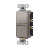 Elite Series dual single pole decorator light switch, 120/277V, in a sleek modern design for controlling two fixtures from a single location