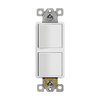 ENERLITES 62834 dual rocker switch with AC quiet feature, back and side wiring terminals, 15A 120V.