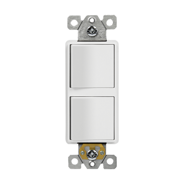 Commercial Grade, Decorator Double Rocker Switch,15A, 120/277V