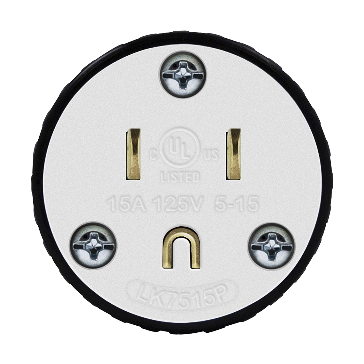 15 Amp Industrial Straight Blade Locking Plug | 125V | 5-15P | Enerlites 66200