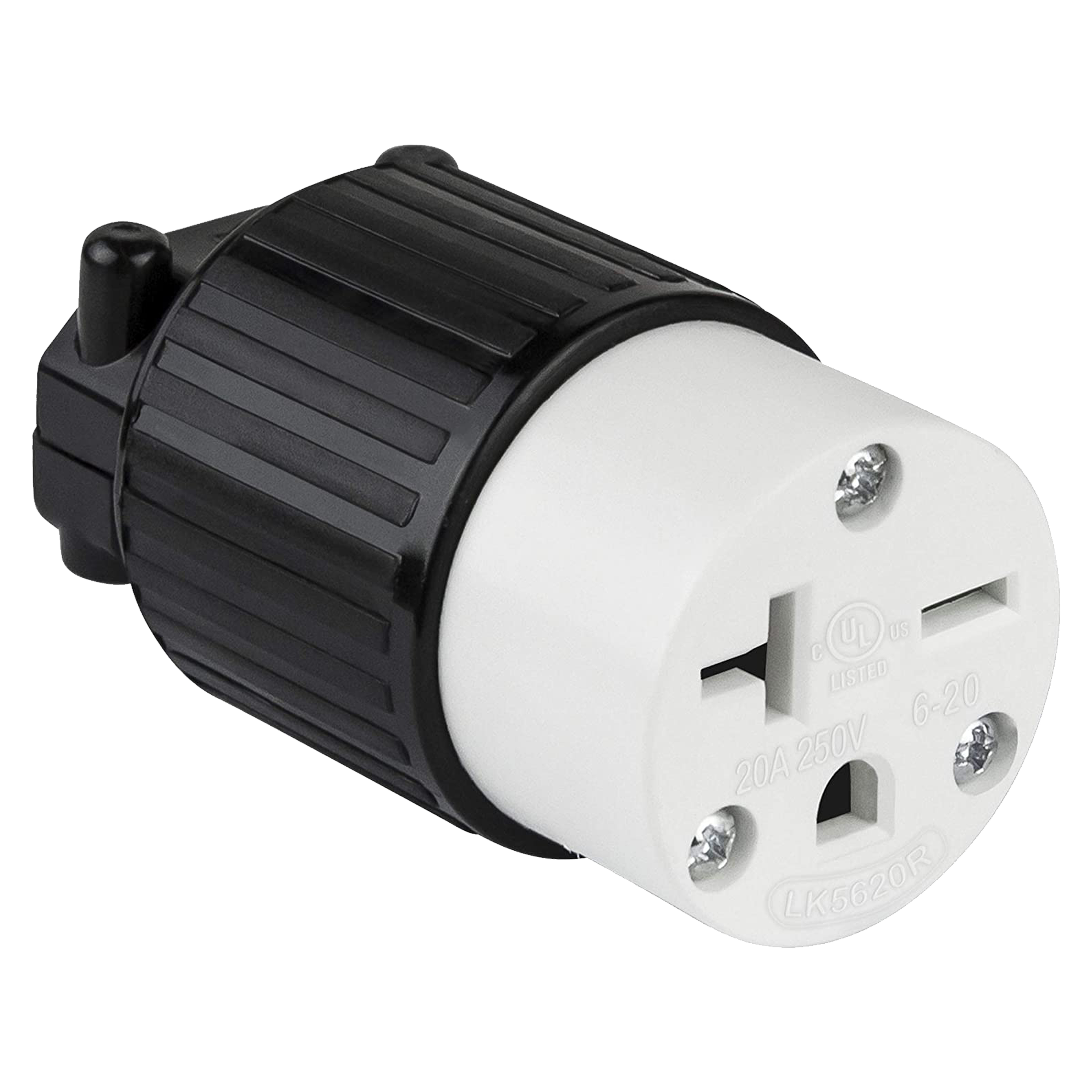 20 Amp Industrial Straight Blade Locking Connector | 250V | 6-20C | Enerlites 66231