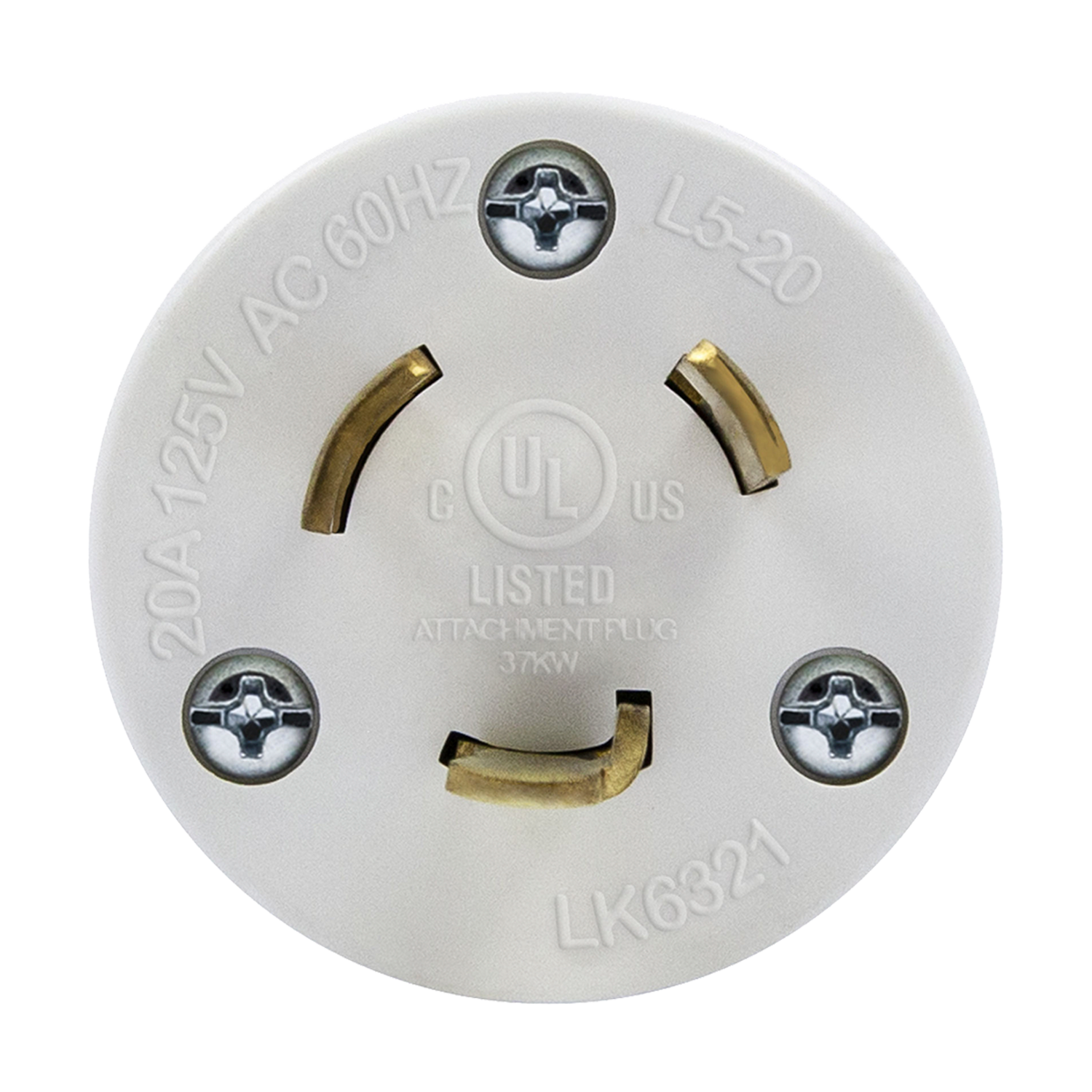 Enerlites 66401 industrial-grade 20A locking plug, NEMA L5-20P, UL listed, heavy-duty construction