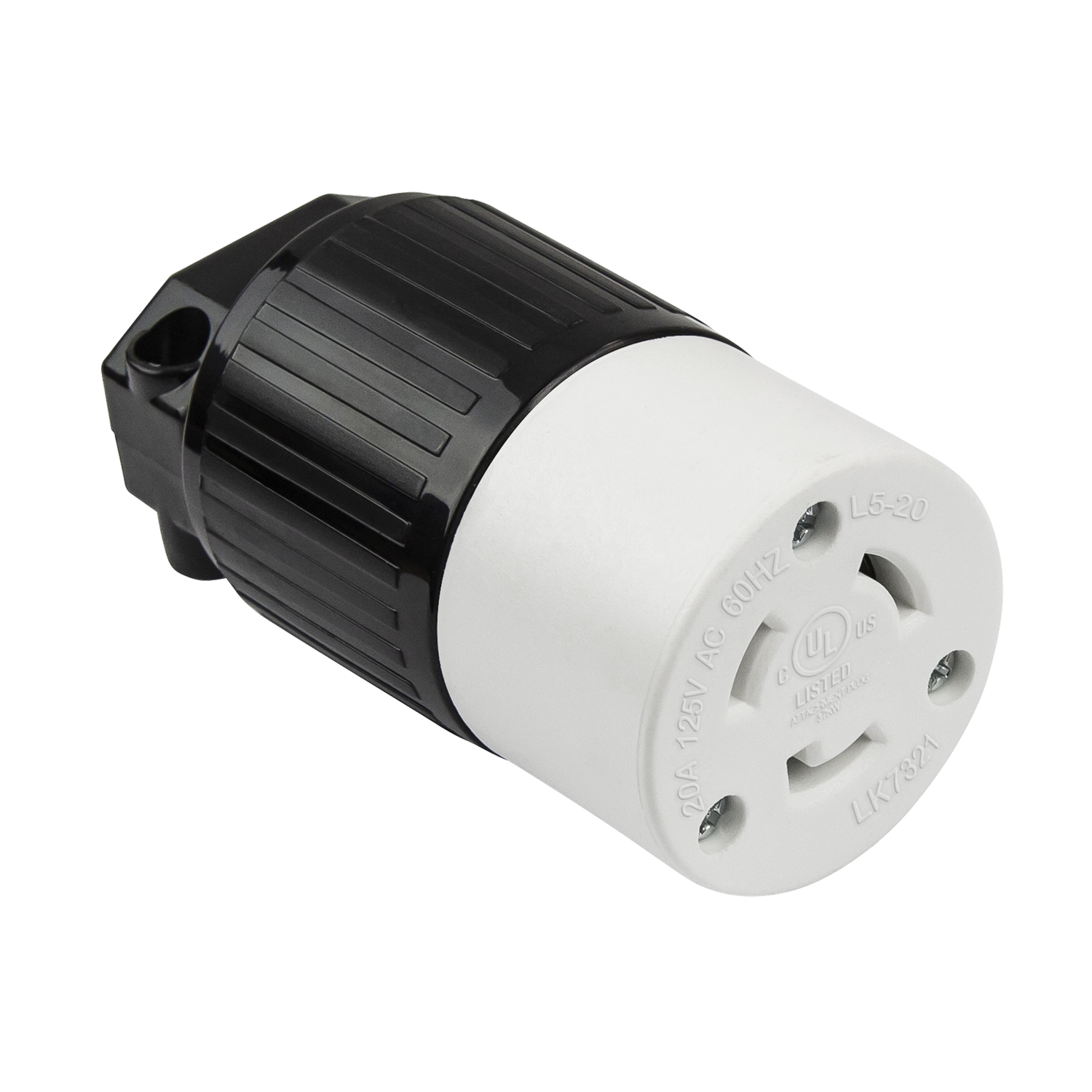 Industrial Straight Blade Locking Connector | 20Amp, 125V | NEMA L5-20C