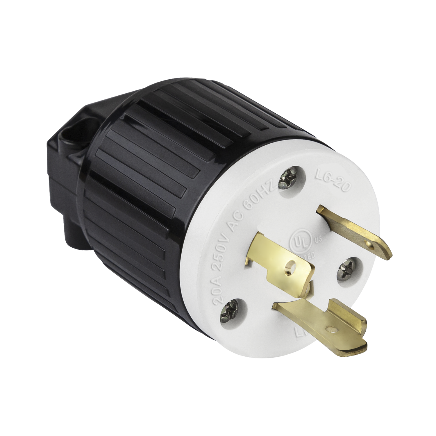 Industrial Straight Blade Locking Plug | 20 Amp, 250VAC | NEMA L6-20P