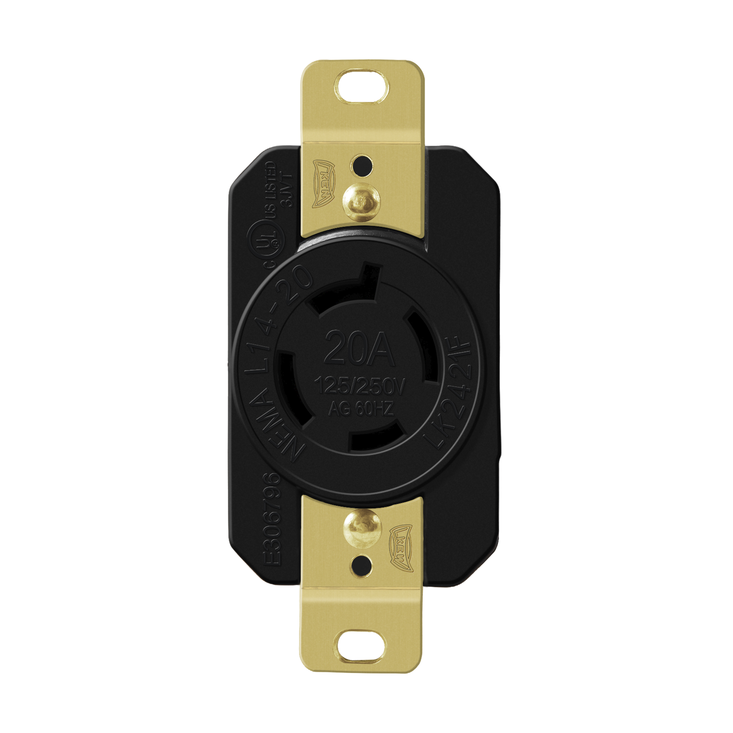 ENERLITES 66420 industrial grade 20A NEMA L14-20R locking receptacle
