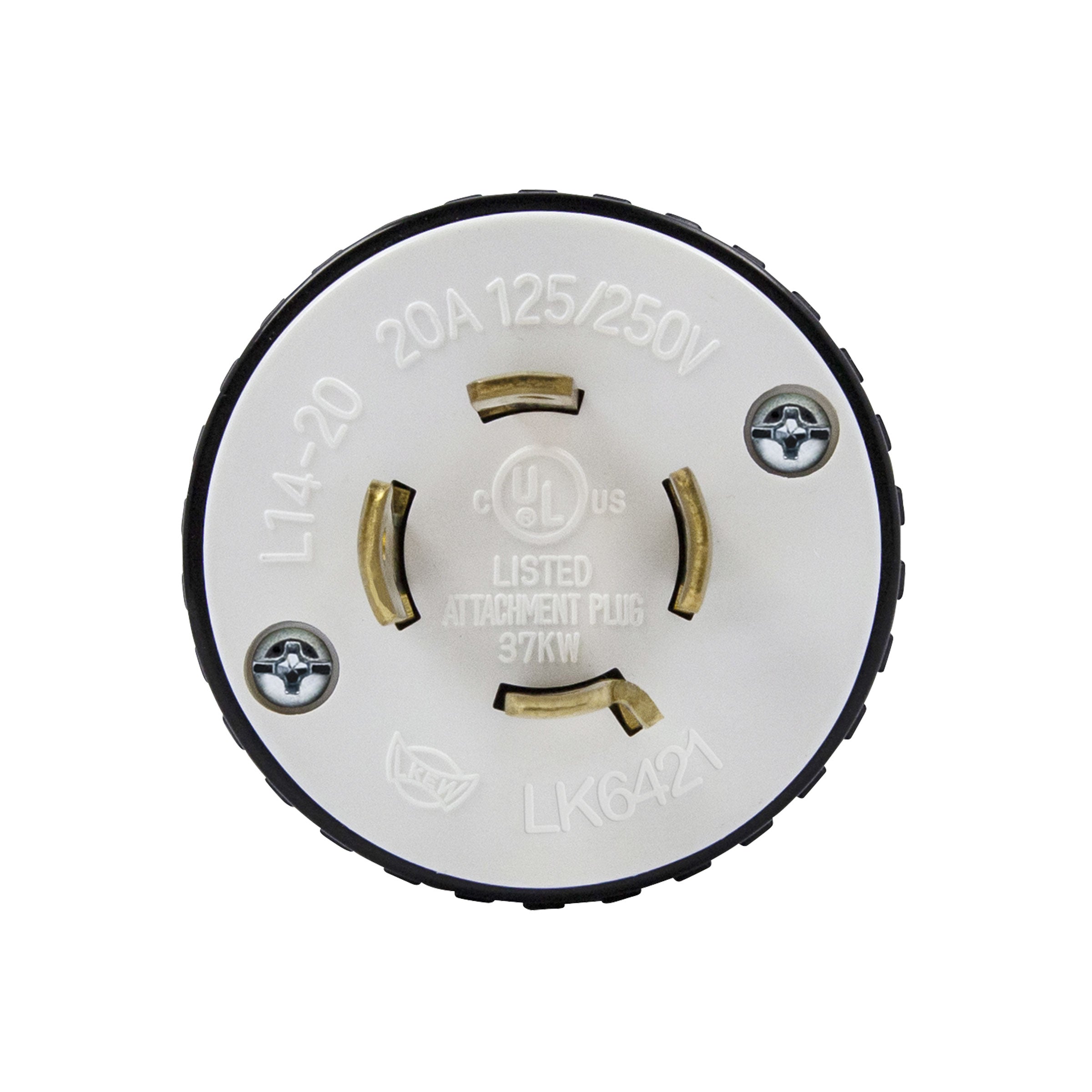Enerlites 66421 industrial-grade 20A locking plug, NEMA L14-20P, UL listed, heavy-duty design