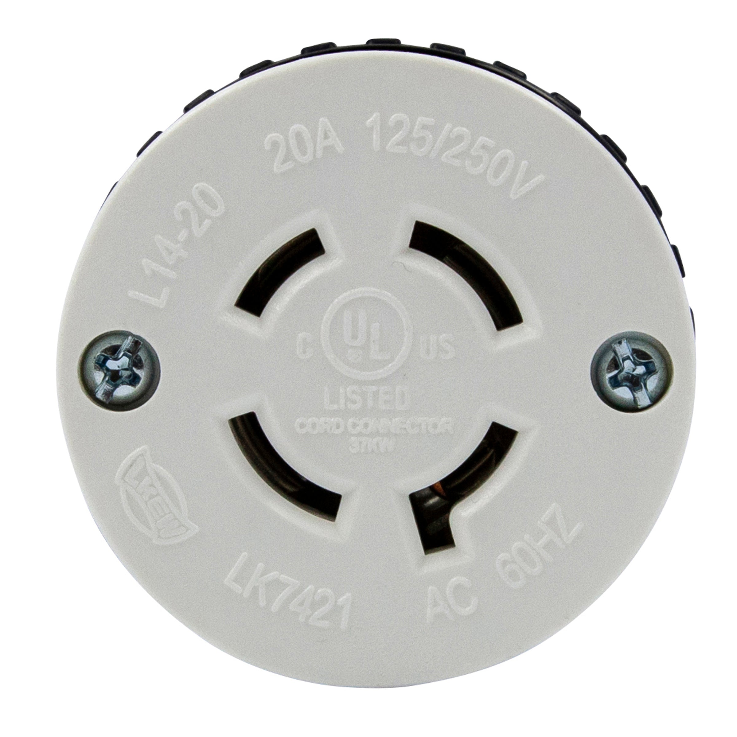 ENERLITES 66422 industrial grade 20 amp L14-20C locking cord connector with twist-lock design