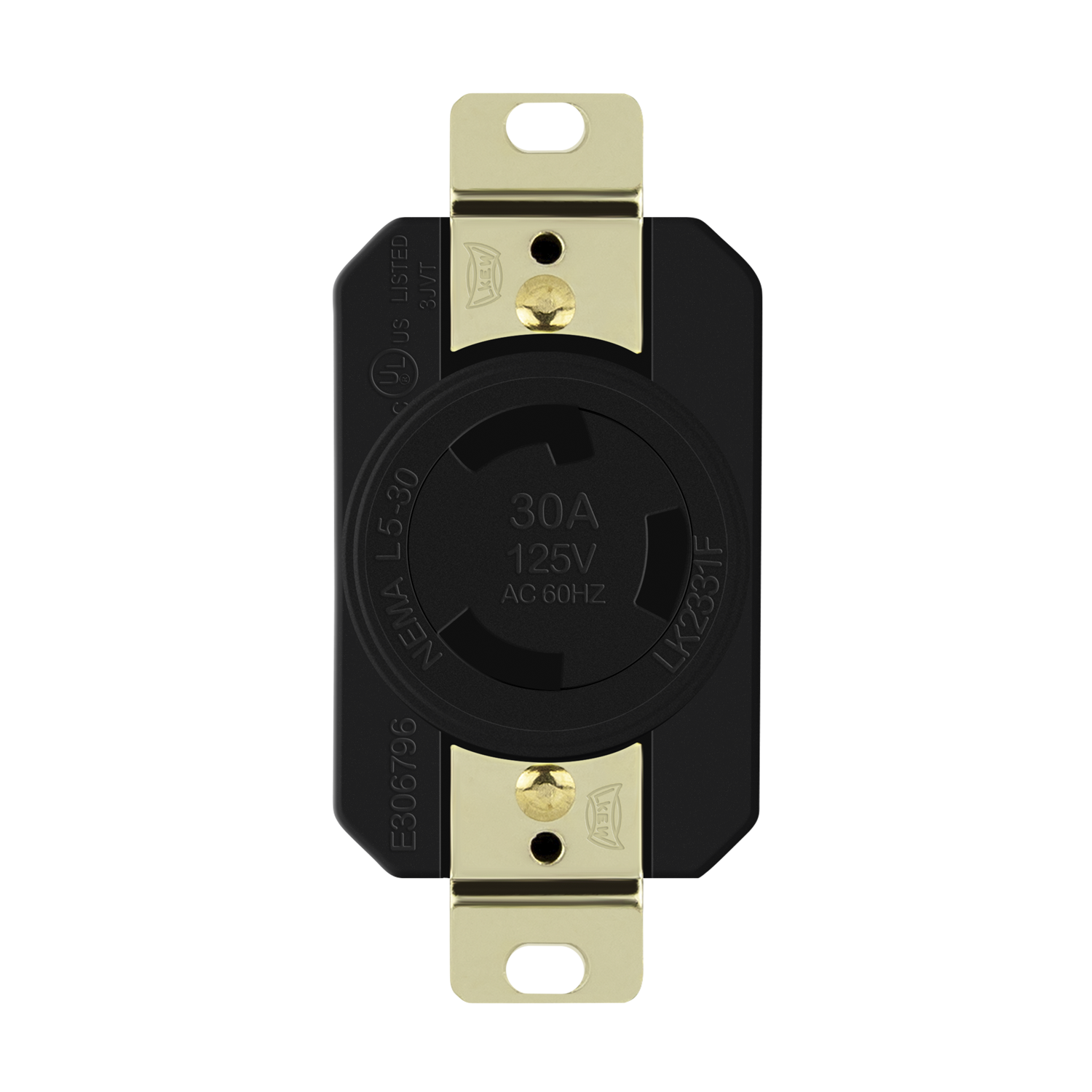 Industrial Straight Blade Locking Receptacle | 30 Amp, 125VAC | NEMA L5-30R