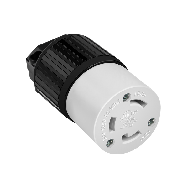 Industrial Straight Blade Locking Connector | 30 Amp, 125VAC | NEMA L5-30C