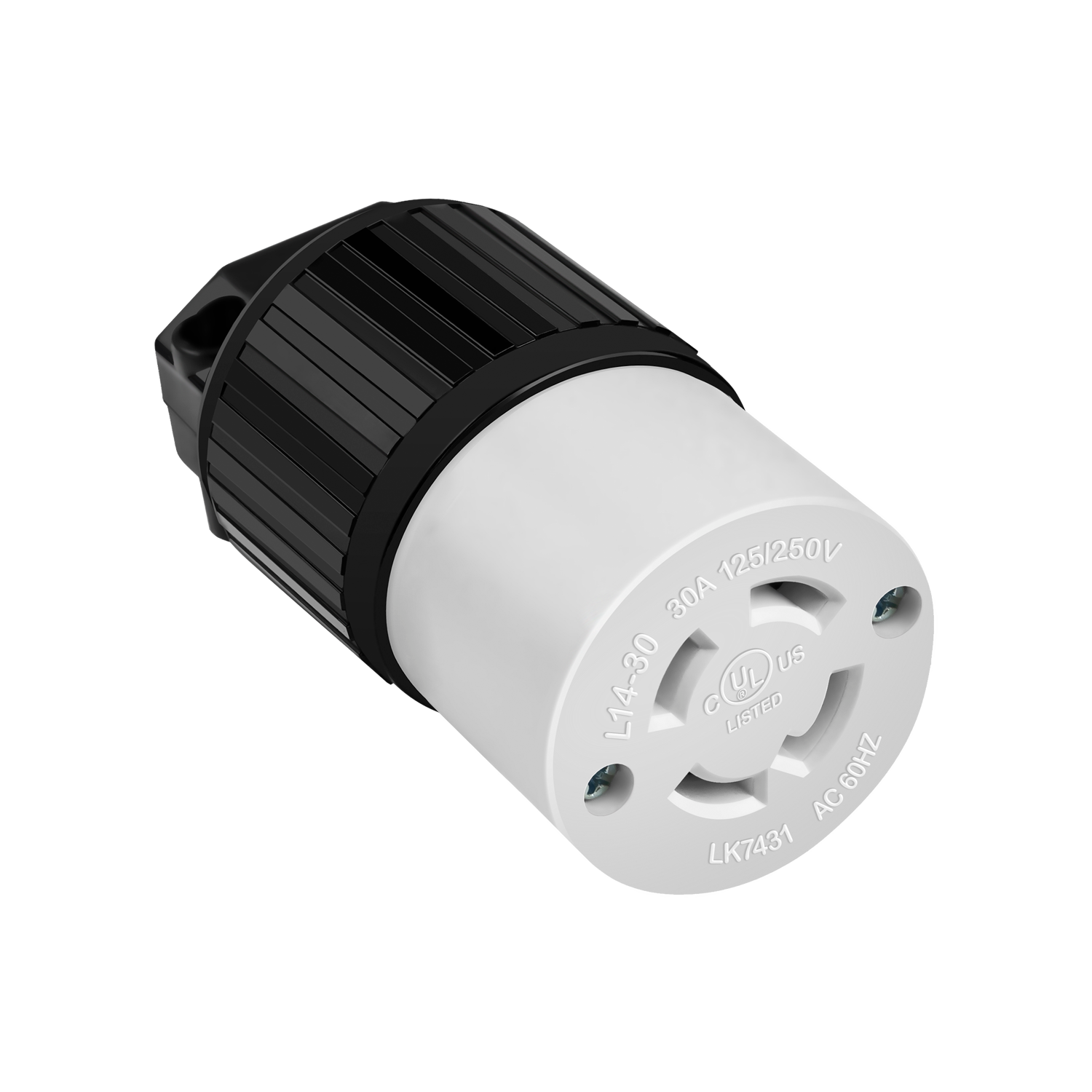 Industrial Straight Blade Locking Connector | 30 Amp, 125/250VAC | NEMA L14-30C
