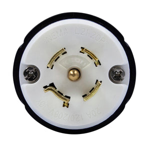 Industrial Grade Locking Plug, 20A, L21-20P