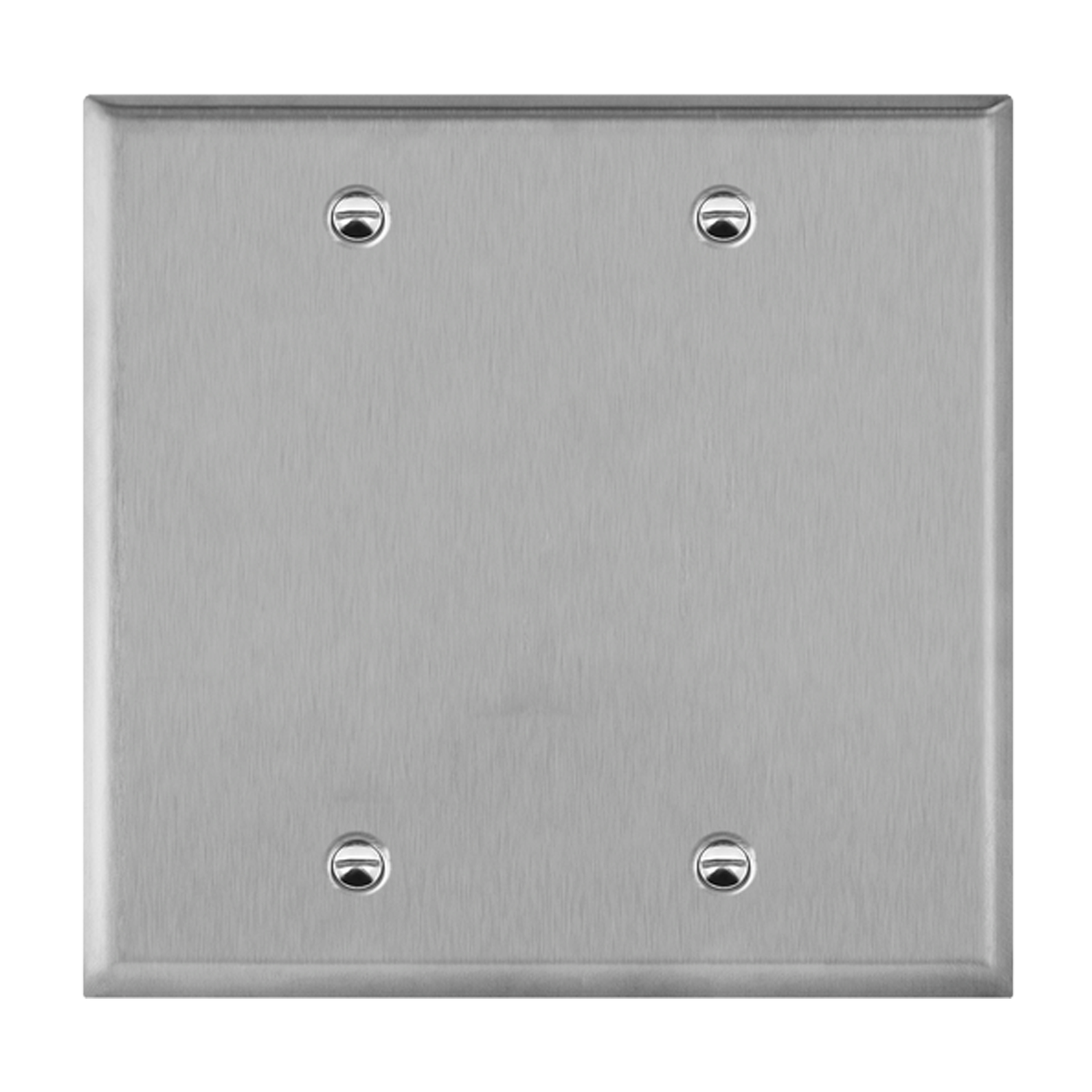 2-Gang Blank Wall Plate | Standard Size | Stainless Steel | Enerlites 7702