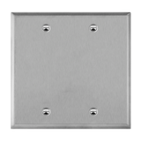 Enerlites 7702 two-gang stainless steel blank wall plate