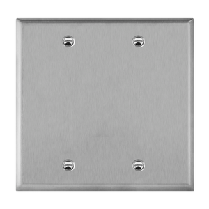 2-Gang Blank Wall Plate | Stainless Steel