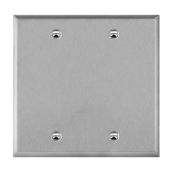 2-Gang Blank Wall Plate | Stainless Steel