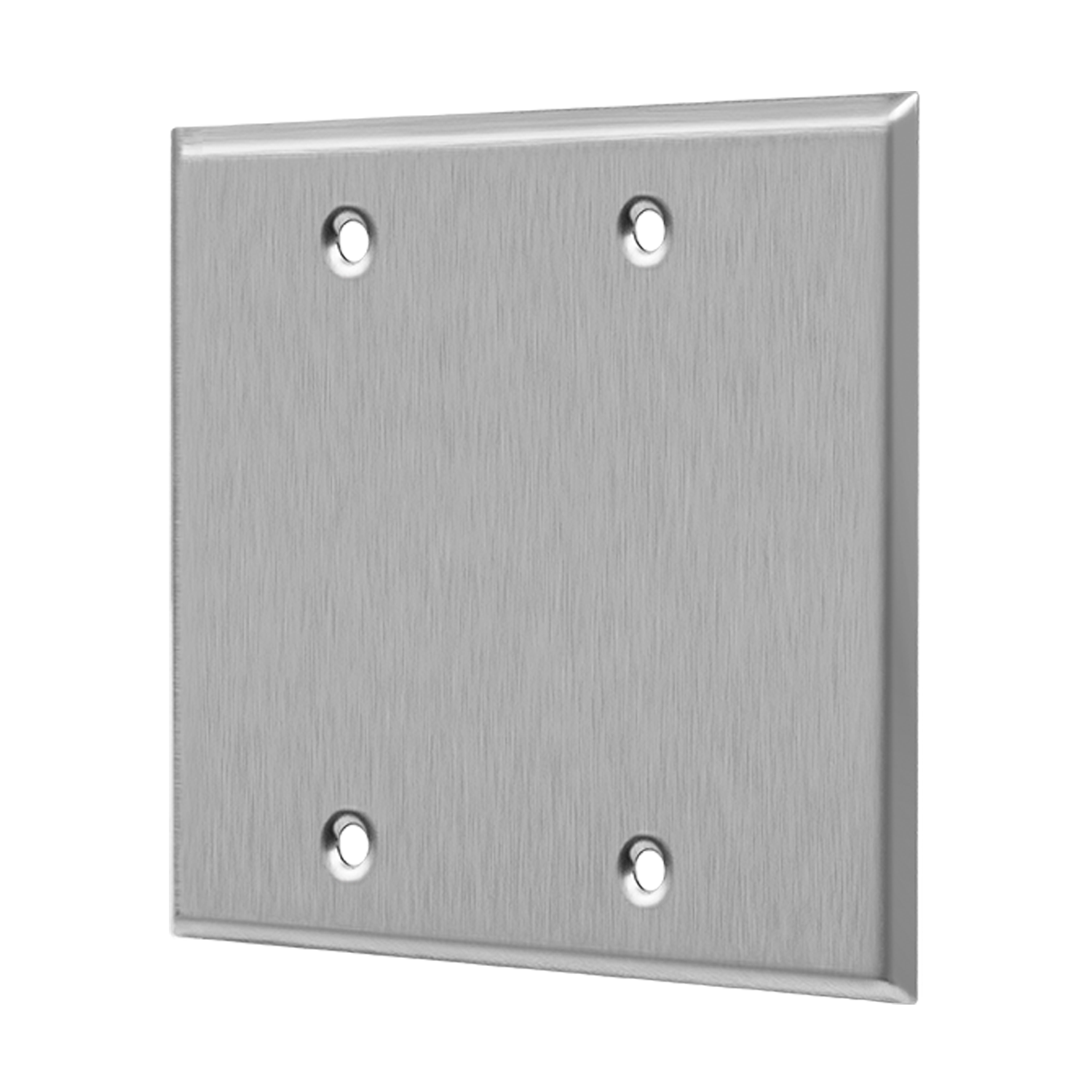 Enerlites 7702 two-gang stainless steel blank wall plate