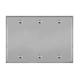 3-Gang Blank Wall Plate | Stainless Steel