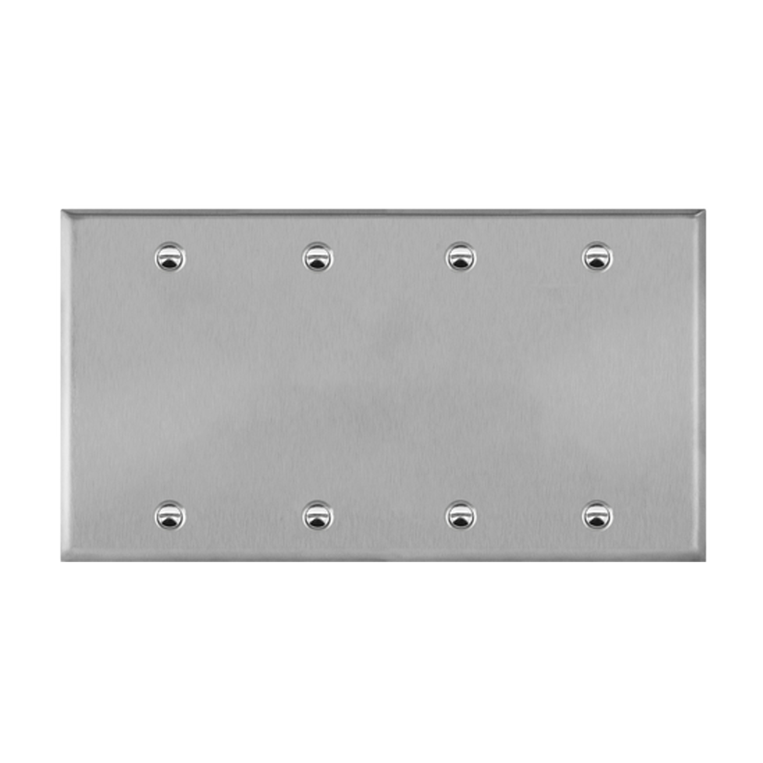 4-Gang Blank Wall Plate | Standard Size | Stainless Steel | Enerlites 7704