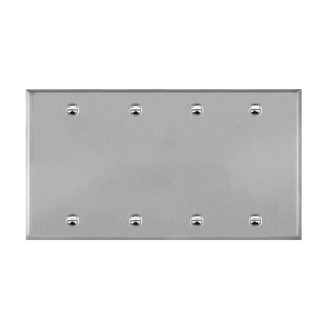 4-Gang Blank Wall Plate | Stainless Steel