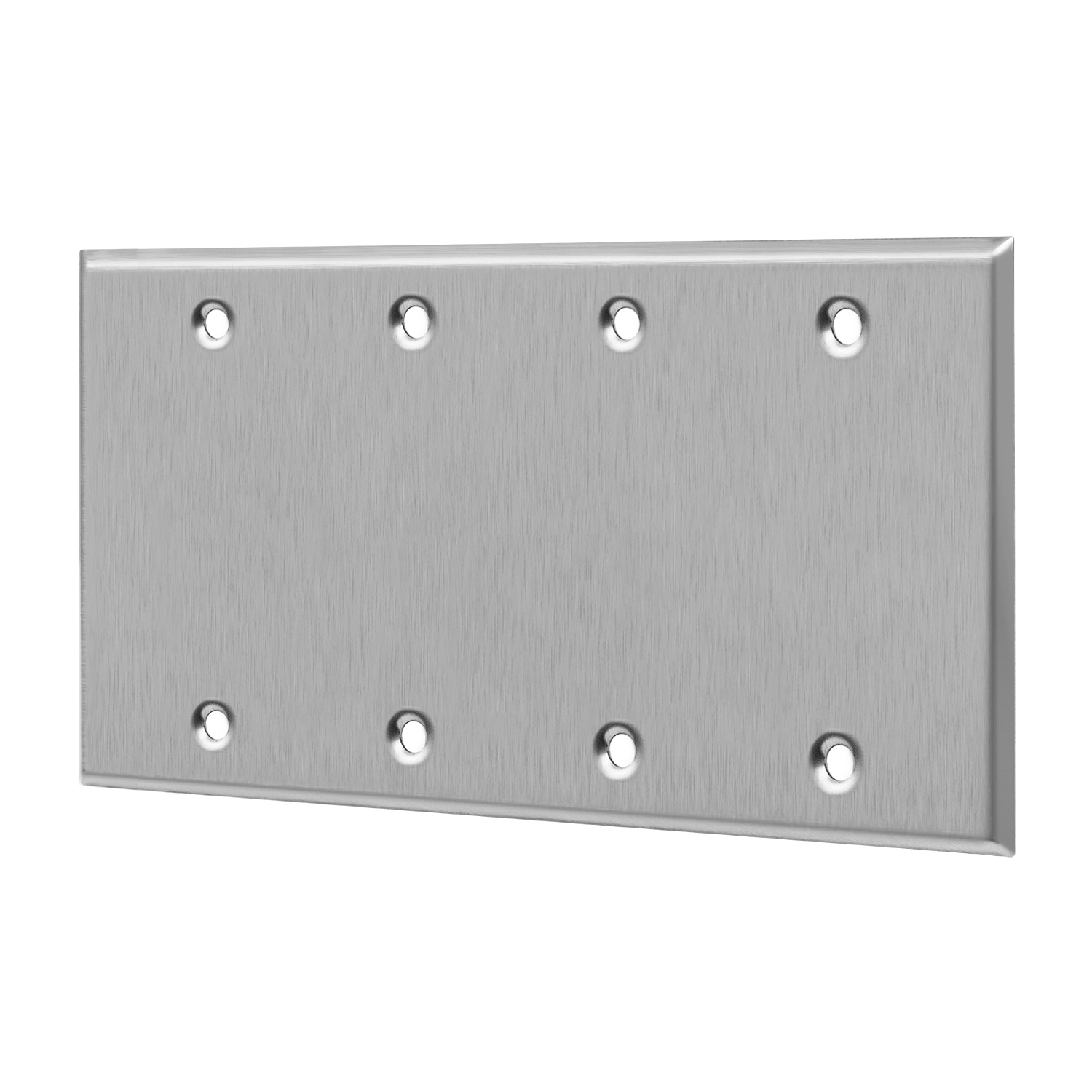 Enerlites 7704 four-gang blank stainless steel metal wall plate
