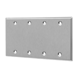 Enerlites 7704 four-gang blank stainless steel metal wall plate