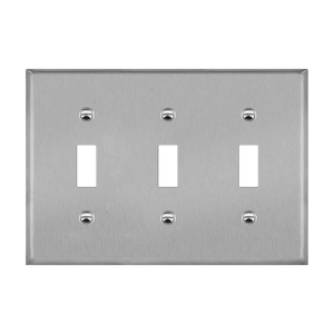 3-Gang Toggle Switch Wall Plate | Stainless Steel
