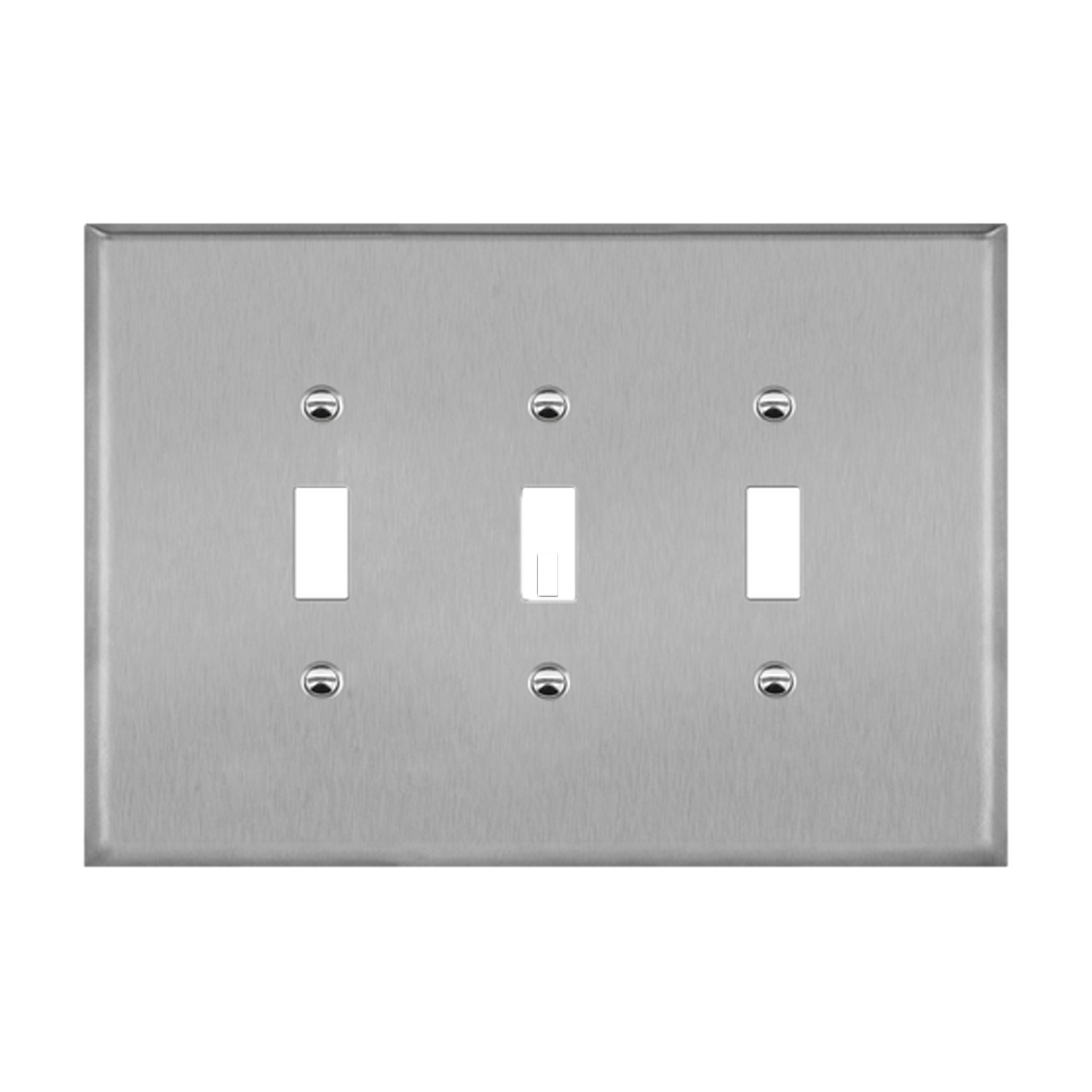 3-Gang Toggle Switch Wall Plate | Over-Sized | Stainless Steel