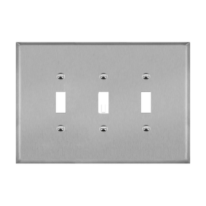 3-Gang Toggle Switch Wall Plate | Over-Sized | Stainless Steel