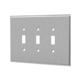 ENERLITES 7713O 3-gang over-sized toggle switch wall plate, 430 stainless steel, corrosion and heat resistant