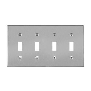 4-Gang Toggle Switch Wall Plate | Stainless Steel