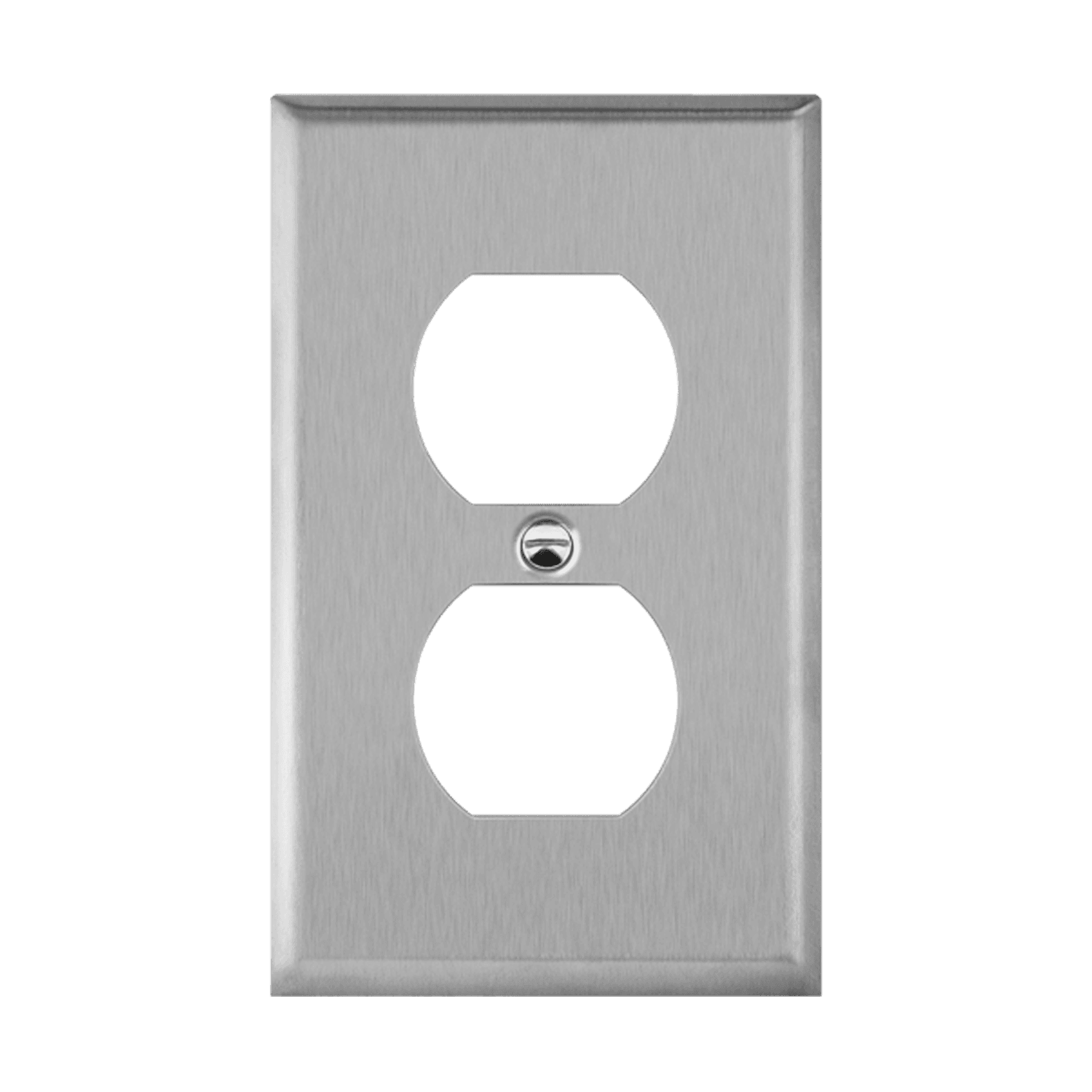 1-Gang Duplex Wall Plate | Standard Size | Stainless Steel | Enerlites 7721-SV