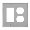 2-Gang Combo Wall Plate | Decorator/Duplex | Stainless Steel