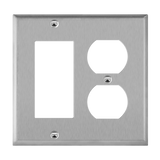 ENERLITES 772131 two-gang stainless steel wall plate for duplex receptacle and decorator GFCI