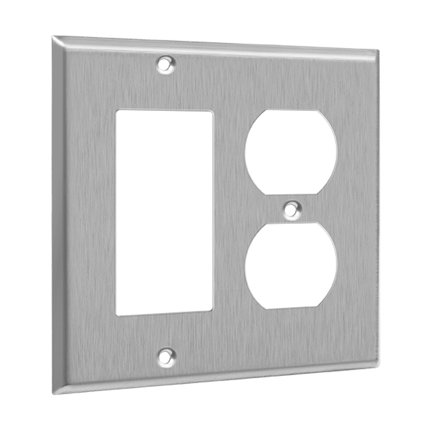 ENERLITES 772131 two-gang stainless steel wall plate for duplex receptacle and decorator GFCI