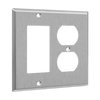 2-Gang Combo Wall Plate | Decorator/Duplex | Stainless Steel