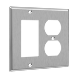 ENERLITES 772131 two-gang stainless steel wall plate for duplex receptacle and decorator GFCI