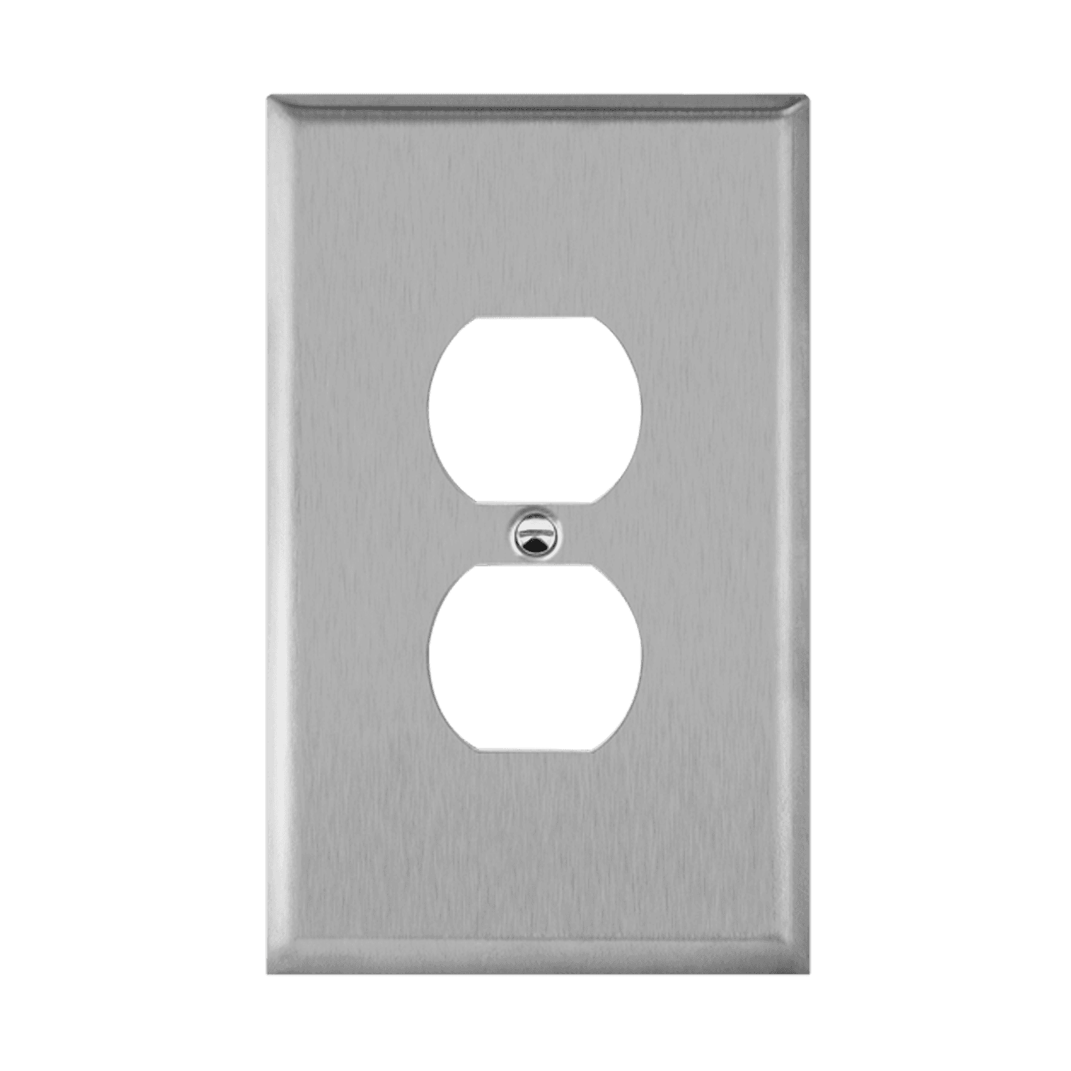 ENERLITES 7721O oversize 1-gang stainless steel duplex receptacle wall plate made of durable 430 stainless steel for commercial and industrial use.