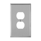 ENERLITES 7721O oversize 1-gang stainless steel duplex receptacle wall plate made of durable 430 stainless steel for commercial and industrial use.