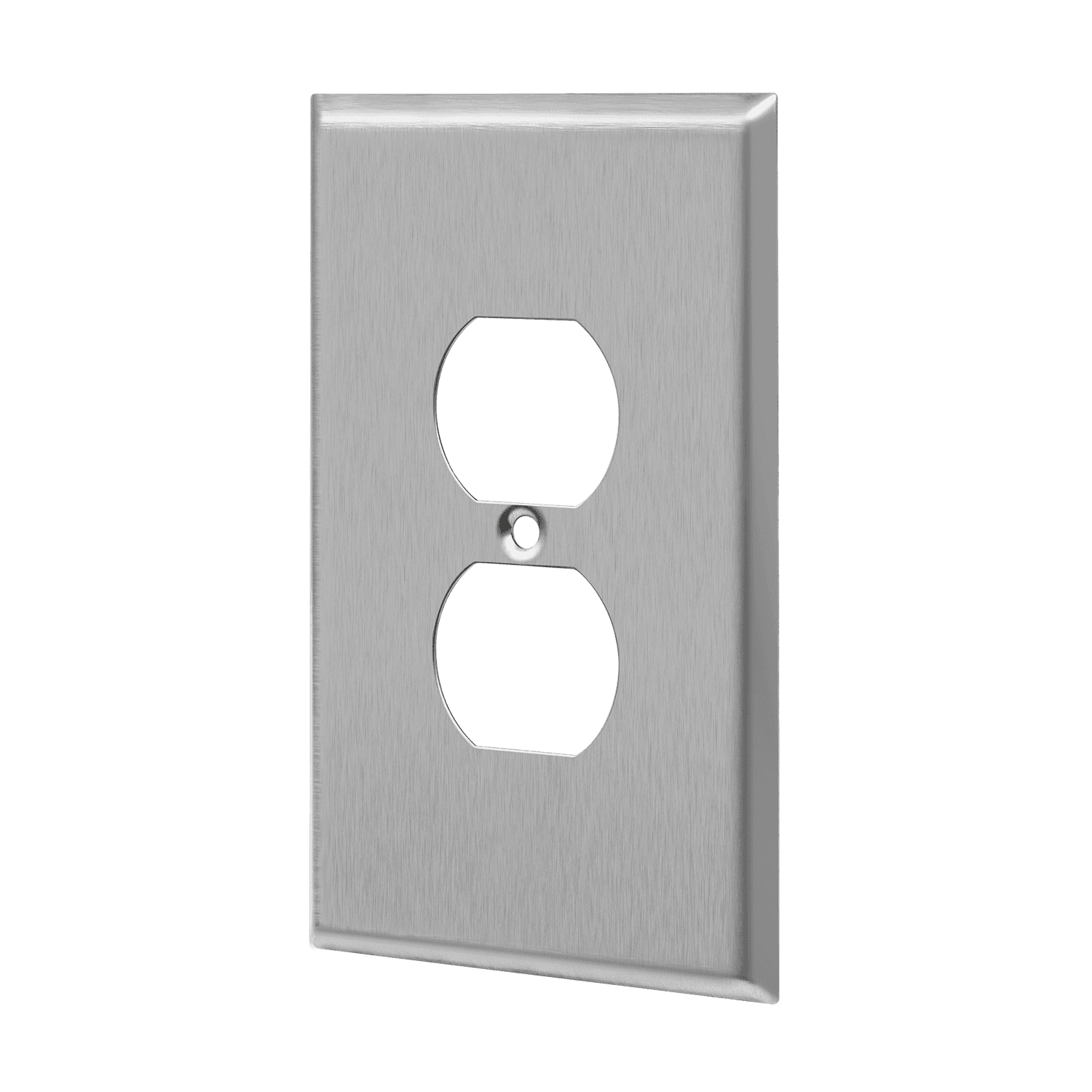 1-Gang Duplex Wall Plate | Over-Sized | Stainless Steel | Enerlites 7721O
