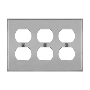 3-Gang Duplex Wall Plate | Stainless Steel
