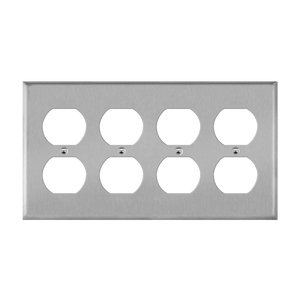4-Gang Duplex Wall Plate | Stainless Steel