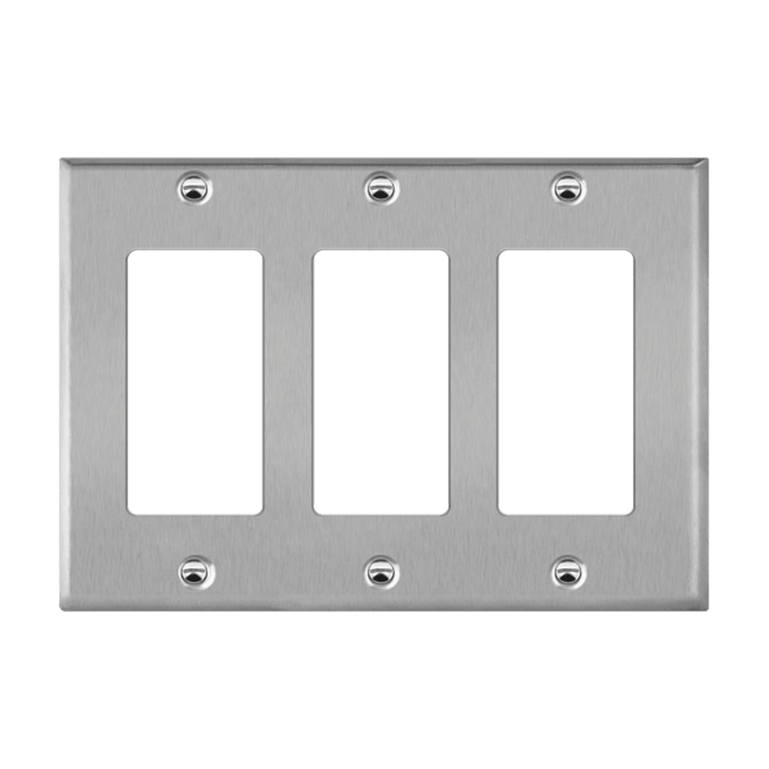 3-Gang Decorator Wall Plate | Stainless Steel | Enerlites 7733-SV
