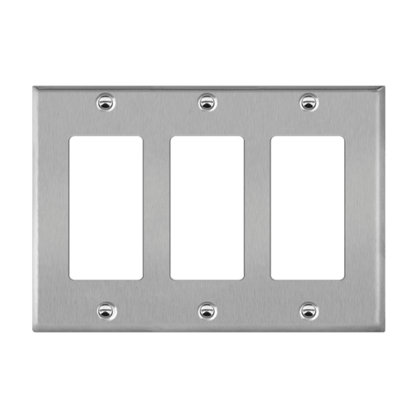 3-Gang Decorator Wall Plate | Stainless Steel