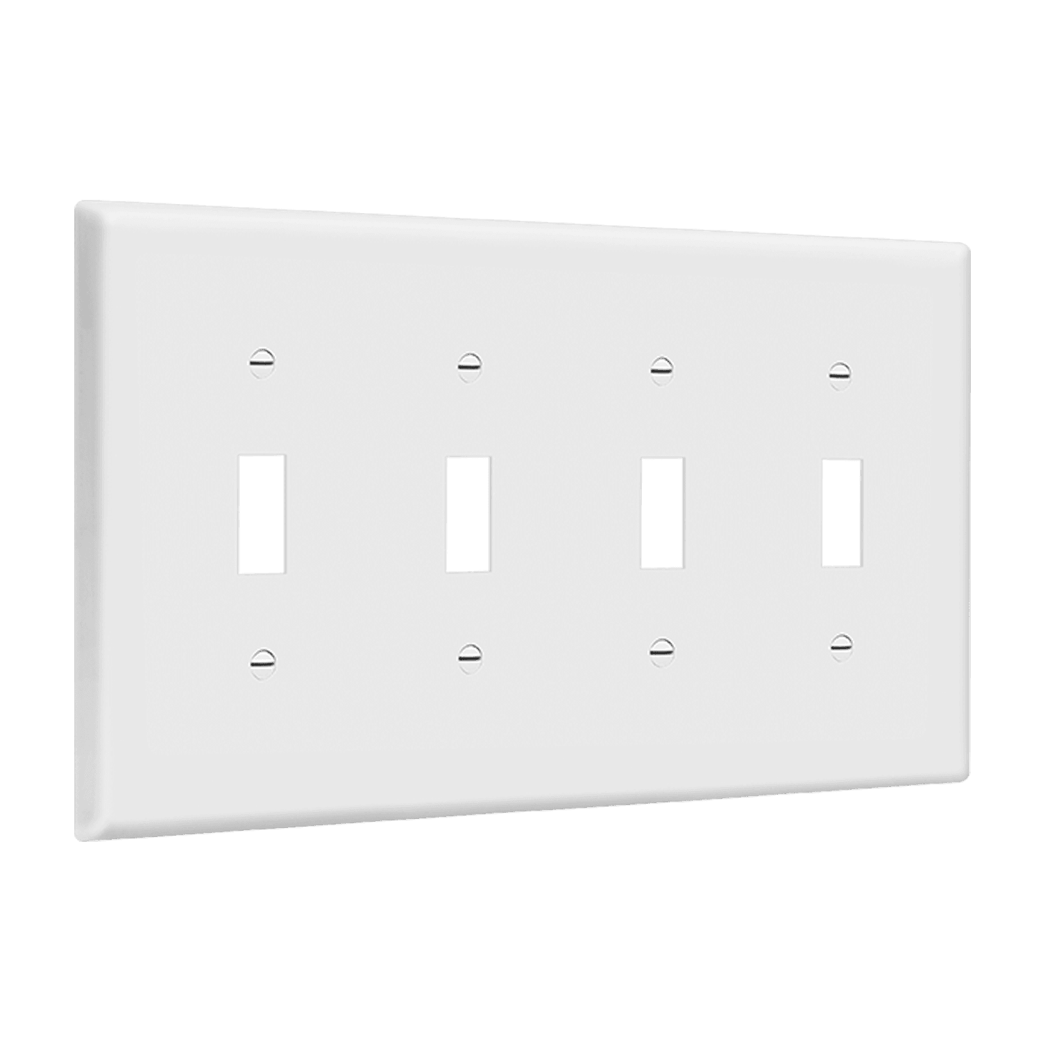 4-Gang Toggle Switch Wall Plate | Mid-Size | Residential Grade