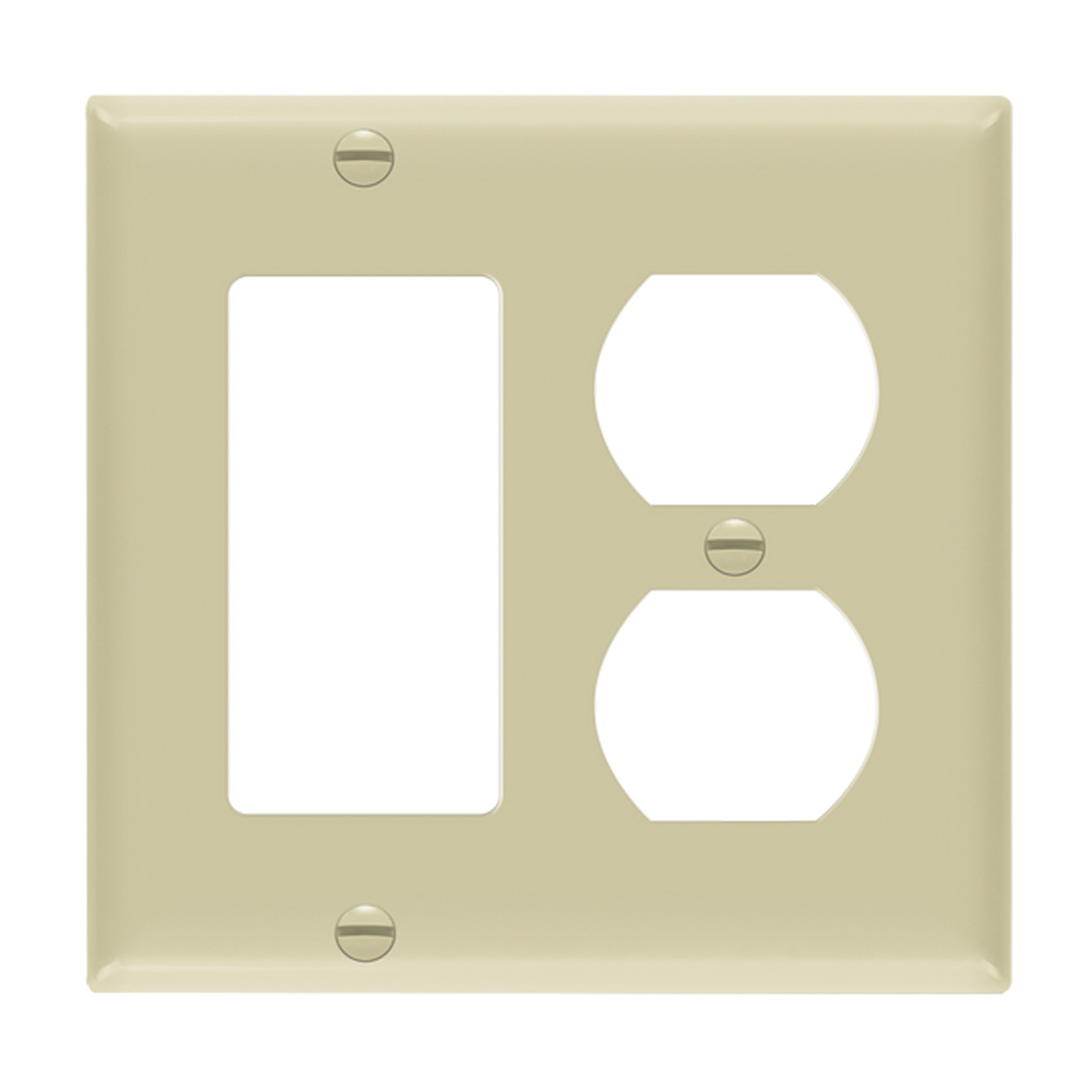Enerlites 882131 2-gang combination wall plate for duplex and decorator/GFCI outlets, impact-resistant polycarbonate, UL94 V2 rated