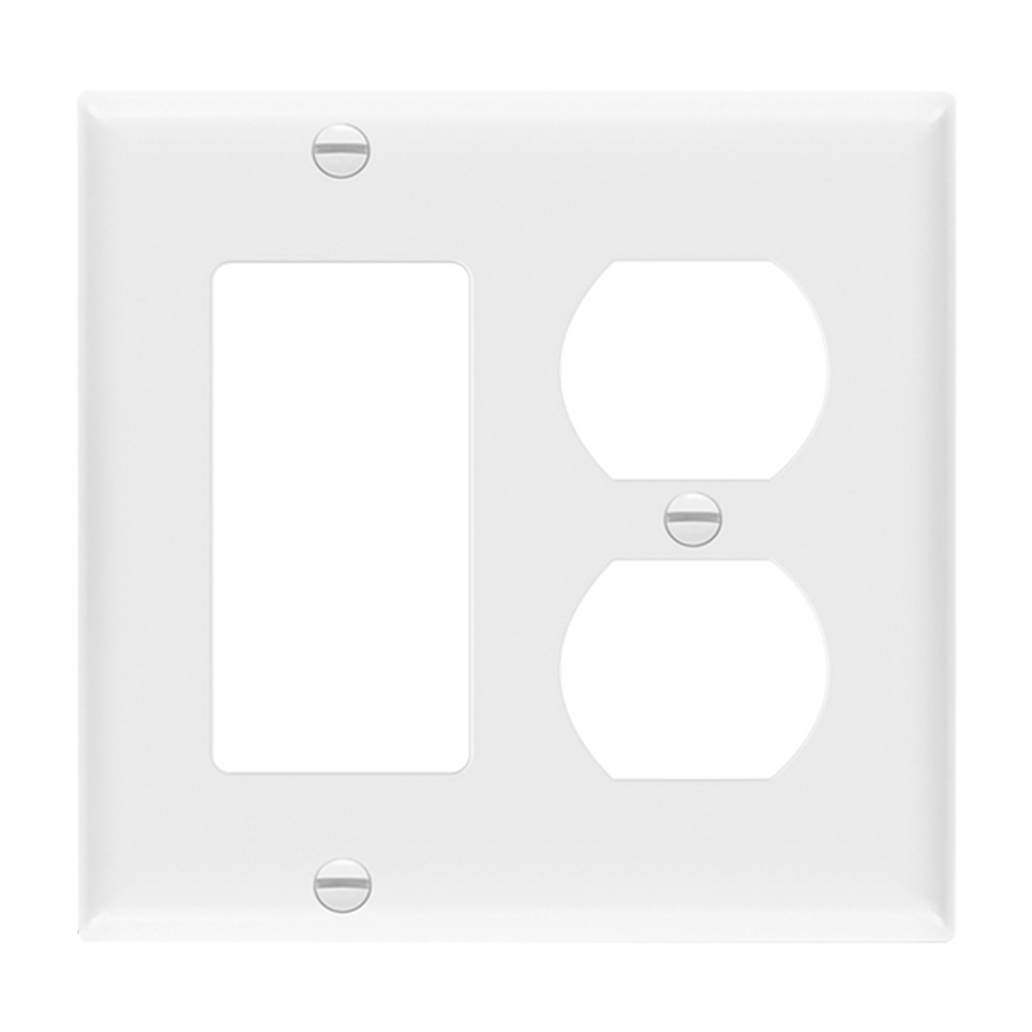 2-Gang Combo Wall Plate Decorator/Duplex Receptacle | Standard Size | Residential Grade | Enerlites 882131